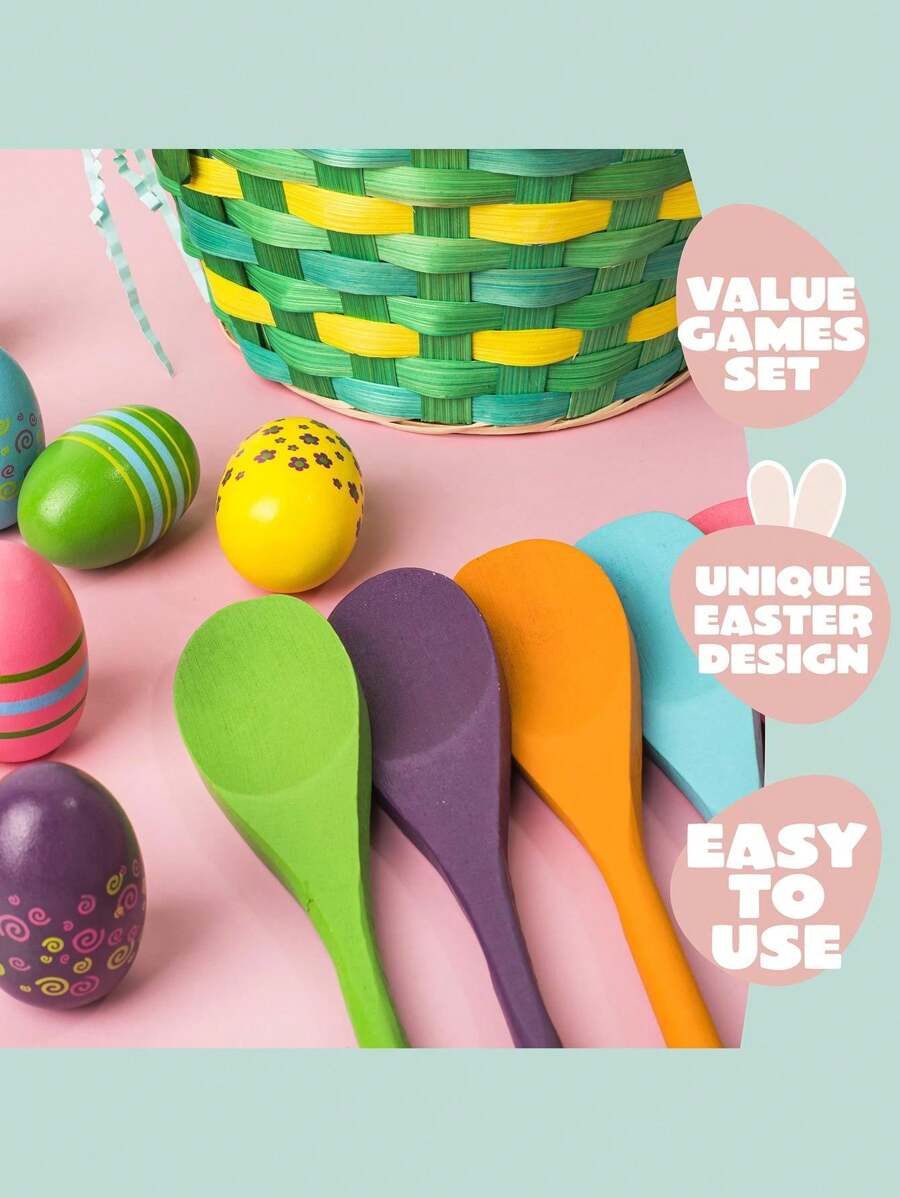 Syncfun 12 Players Carnival Easter Egg And Spoon Relay Game For Family