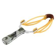 1個具有迷彩手柄和隨機彈性帶的專業彈弓,戶外狩獵和射擊練習工具（彈弓的顏色隨機分配） - 迷彩 - 查看 6