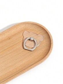 Creative Transparent Bear Shaped Ring Holder Phone Case With 360 Degree Rotation, Anti-Drop Back Sticker, Foldable Mobile Phone Stand - Clear - View 6