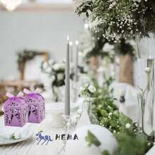 50pcs Cajita De Cartón Boda, Dulceros, Caja Fiesta - Blanco - Ver 9