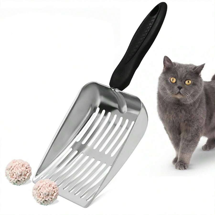 Stainless Steel Cat Litter Scoop, Pet Poop Scooper - Silver - View 1