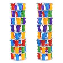 1 Caja Juego De Pinguinos Que Colapsa La Torre Para Fiestas, Educación Familiar, Reto De Construcción De Bloques Para Niños - Morado - Ver 6