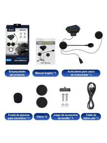 Wireless Bluetooth Headphones For Motorcycle Helmet - Black - View 8