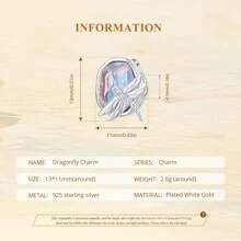 bamoer 1 PC Dragonfly/Butterfly/Flower/Bird Charm 925 Sterling Silver Charm Beads Fit Bracelet DIY Jewelry Accessories For Women Girls Valentines - Silver - View 12