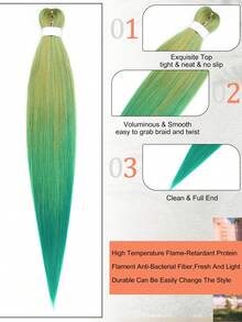 8 sợi tóc tết duỗi sẵn, tóc tết ombre nhiều màu, tóc nối bằng sợi tổng hợp, cài nước nóng để tết, kết cấu Yaki mềm mại, 8 sợi tóc tết duỗi sẵn để tết tóc hộp - Ombre - Xem 3