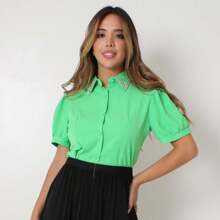 Women Blouses - 綠色 - 查看 1