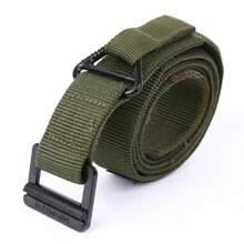 Cinturon Tactico ajsutable tipo rapel hebilla metalica uniformes campamento pesca guardia seguridad - Verde Oliva - Ver 1