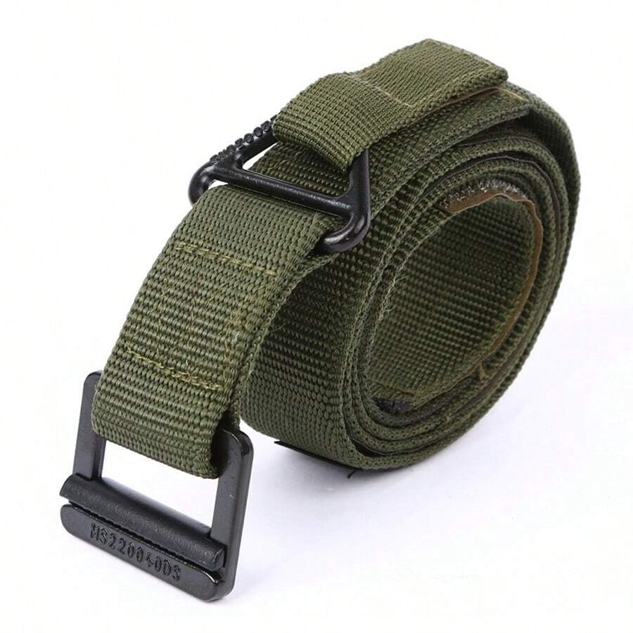 Cinturon Tactico ajsutable tipo rapel hebilla metalica uniformes campamento pesca guardia seguridad - Verde Oliva - Ver 1