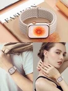 2 条编织弹力尼龙表带，兼容 表带 49 毫米 46 毫米 45 毫米 44 毫米 42 毫米 41 毫米 40 毫米 38 毫米，男女均可调节，带单环钩表带，兼容 Ultra 3 2 1 系列 SE 11/10/9/8/7/6/5/4/3/2/1 - 煙紫色和粉紅色 - 查看 8