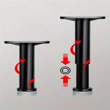 1pc Adjustable Black Plastic Furniture Riser, Heavy Duty Support, Height Customizable, Suitable For Sofa Legs, Table Legs, TV Stand, Coffee Table, Bed Frame