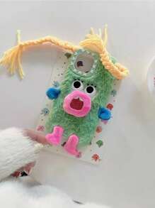 New Fashionable Cartoon Funny Cute Plush DIY Braid Expression Phone Case, Compatible With Apple 11/12/13/14/15/16/17 Pro/Pro Max, Shock-Proof Protection - Multicolor - View 5