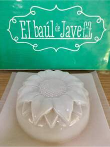 Molde para Gelatina en forma de Girasol centro alto. - Blanco - Ver 1