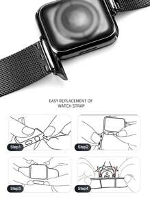 Stainless Steel Mesh Watch Band Compatible With Apple Watch As A Gift For Students Returning To School