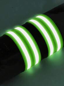 2 件高能见度反光带，适用于夜间散步、骑自行车、跑步 - 反光腕带、手臂脚踝和腿部绑带，可最大程度提高能见度和舒适度 - 彩色 - 查看 5