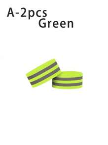 2 件高能见度反光带，适用于夜间散步、骑自行车、跑步 - 反光腕带、手臂脚踝和腿部绑带，可最大程度提高能见度和舒适度 - 彩色 - 查看 6