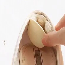 4d凝膠鞋跟襯墊,帶翼狀設計和膠貼鞋墊背面,高跟鞋防滑和緩解磨損的腳跟墊 - 米色 - 查看 5