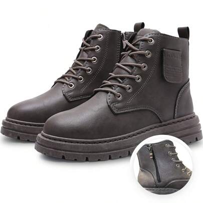 Shendy Vendy Botas Hombre uso Rudo Altas de Moda,Bota Táctica Estilo Urbano Vinipiel con Plataforma y Suela Gruesa, Antideslizante, Resistente Al Desgaste, Confortable-Botas De Trabajo, Botas De Motocicleta, Botas Altas Para Hombres, Zapatos Para Hombres