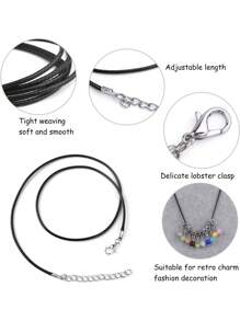 50 Piezas Cordón Con Colores Surtidos Al Azar, Cordón De Cuerda De Cera Con Cierre Ajustable Para Hacer Collares Y Brazaletes Diy - Multicolor - Ver 6