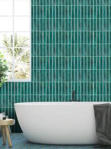 3d綠色直線馬賽克自粘式後擋板,廚房後擋板磁磚,廚房浴室自粘式磁磚,更厚及防水 - 彩色 - 查看 9