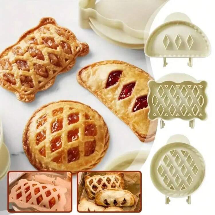 1 Pieza Molde Pequeño Para Tarta De Bolsillo, Prensa De Masa Para Tarta De Mano, Herramientas De Horneado Para Fiestas, Utensilios De Cocina, Accesorios Para El Hogar - Beis - Ver 1
