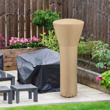 Patio Standing Propane Heater Cover Waterproof W/Zipper And Bag Black/ Beige - 米色 - 查看 4