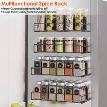 4Pcs Strong Magnetic Spice Rack Organizer Fridge Storage Shelf For Jars Seasoning Tins Utensils Space Saver Holder For Refrigerator Microwave