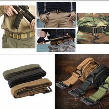 Cinturon Tactico ajsutable tipo rapel hebilla metalica uniformes campamento pesca guardia seguridad - Verde Oliva - Ver 2