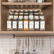 Set De 12 Tarros De Especias De Vidrio De 120 Ml Con Tapa Agitadora De Comino, Contenedores De Condimentos De Cocina - Set de tapa de aluminio de 12 piezas + bolígrafo + pegatina + embudo + pincel - Ver 5