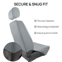 9pcs PU Leather Universal Car Seat Cover 5 Seats Waterproof Cushion,Car Seat Cover Full Set - 灰色 - 查看 4