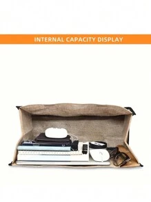 1 套，带化妆包的首字母黄麻/帆布手提包，个性化礼品包，手拿包，带围巾，旅行简易储物包，化妆包，旅行化妆包：非常适合随时随地美容！适合婚礼、海滩、度假，是一份很棒的礼物，妈妈、老师、朋友、包、送给老师的礼物，适合少女、女大学生，非常适合办公室、大学、中学、高中、工作、商务、通勤、体育场、运动、购物、度假，教师节永远最好的教师礼物，最好的教师欣赏礼物 - 卡其色 - 查看 8