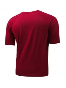 Boyfriend Style Men's Summer Sports Suit Running Fitness T-Shirt And Shorts Round Neck Wide-Legged Casual Motionwear, Athletic Suit, Tracksuit Boyfriend Style Men Shorts Set Boyfriend Style Men Shorts Set - Red - View 3