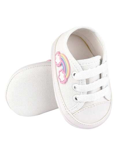 Tenis Bebe Menina Sapatinho Recém Nascida Infantil Arco-íris Conforto
