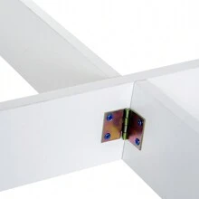 HOMCOM Particle Board Wooden Folding Dining Table Writing Computer Desk PC Workstation Space Saving Home Office Oak & White - Brown - View 3