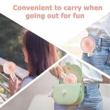 AOYI Kipas Mini Genggam dengan Dudukan Meja, Kipas Portabel dengan 3 Kecepatan yang Dapat Diatur, Kipas Genggam Isi Ulang untuk Perjalanan Luar Ruangan, Kipas Mini USB Meja untuk Kantor dan Pelajar, Cocok untuk Kerja di Luar Ruangan/Kantor/Belajar/Perjalanan/Membaca/Berkemah, Warna Pink - Berwarna merah muda - View 5