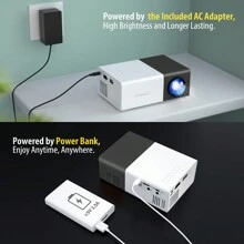 Mini Projector, Portable Movie Projector, Small Video Projector, For Smartphone,Laptop,Game Console,PS5, PC,TV Stick,Compatible With HDMl,USB, Audio, AV. - EU C Type Plug(220-240V) - View 11