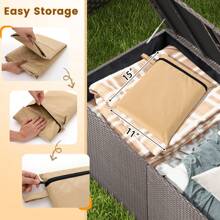 Patio Standing Propane Heater Cover Waterproof W/Zipper And Bag Black/ Beige - 米色 - 查看 7