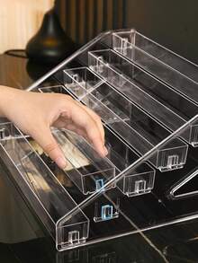 1pc Perfume Rack, Tabletop Makeup Organizer Lipstick Storage Box, Cosmetic Sundries Holder, Stylish Transparent Acrylic Step Display Stand For Dressing Table - Clear - View 5