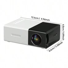 Mini Projector, Portable Movie Projector, Small Video Projector, For Smartphone,Laptop,Game Console,PS5, PC,TV Stick,Compatible With HDMl,USB, Audio, AV. - EU C Type Plug(220-240V) - View 2