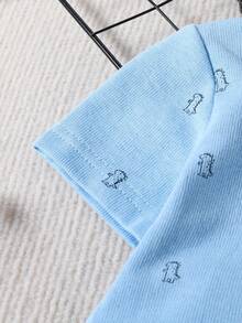 Sommerliches Set für Baby-Jungen mit Dinosaurier bedrucktem Polo-Shirt und Denim-Shorts - Verschiedenfarbig - Übersicht 4