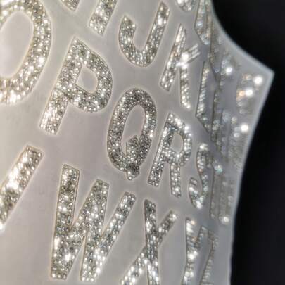 自粘式4cm英文字母鑲嵌貼紙,26個大寫水晶玻璃鑲嵌diy裝飾