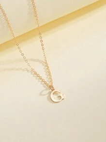 1pc Simplicity And Fashion Women's Alloy 26 English Initial Pendant Necklace - Yellow Gold - View 8