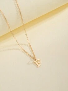 1pc Simplicity And Fashion Women's Alloy 26 English Initial Pendant Necklace - Yellow Gold - View 26