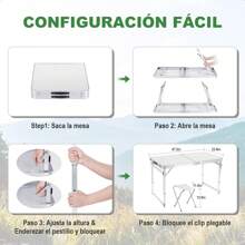 Mesa Plegable Tipo Portafolio 1.20 M Con 4 Sillas Portátiles - Azul - Ver 3