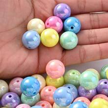 20入組16mm 彩色不透明丸型壓克力珠子,泡泡糖球珠,粗壯珠,塑料泡泡糖球珠,圓形空格珠,適用於diy珠寶製作 - 彩色 - 查看 10