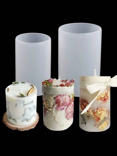 1pc Cylindrical Mold For Candle Making, 4-Inch (Approximately 10.3 Cm) And 3.5-Inch (Approximately 8.8 Cm) Candle Making Mold Silicone, Large Column Silicone Mold For Aromatherapy Candles, Epoxy Resin, Casting, Wax, Soap, Flower Specimens, DIY Clay Process,Room Decor,Gifts Birthday Graduation