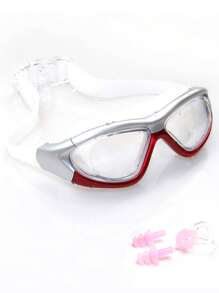 SHENYU Adults' & Teenagers' Large Frame Anti-Fog Swimming Goggles With Earplugs And Nose Clip - Multicolor - View 2