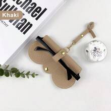 1pc Litchi Embossed Glasses Cover Cute Hanging PU Leather Sunglasses Reading Glasses Storage Bag Portable Travel Eyewear Holder,Minimalist Eyeglass Pouch For Women Glasses Accessories For Women