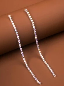 Bông tai dài trang trí bằng Rhinestone - trắng - Xem 11