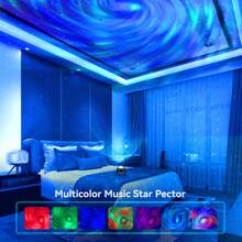 Star Projector, Galaxy Projector For Bedroom, Wireless Speaker And Clock Time Projector, Night Light Projector For Adults Gaming Room, Home Theater, Party,Ceiling, Room Decor - Black - View 2