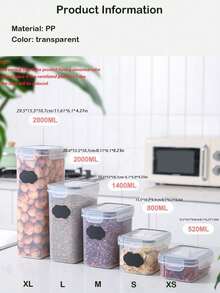 Contenitore Per Alimenti In Plastica Con Chiusura Ermetica A Scatto - Trasparente - Visualizzare 4